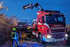 Verkehrsunfall Böschung Brücke Trübensee 04.01.2025